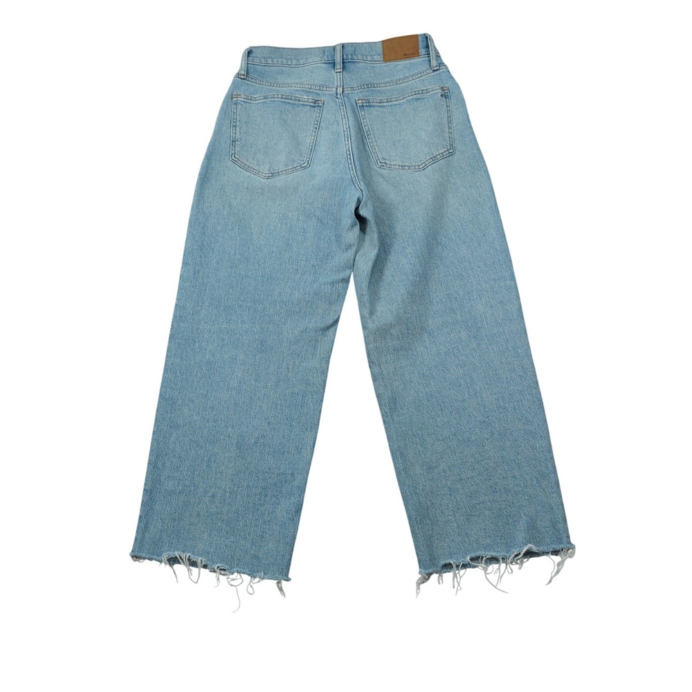 Madewell Perfect Vintage Wide Leg Crop Jeans Light Wash Raw Hem Size 27 Casual - Picture 9 of 9